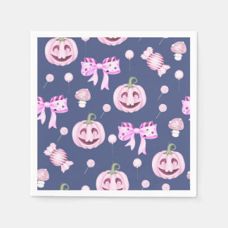 Rosa Oktober-Kürbismuster-Papier-Serviette Serviette