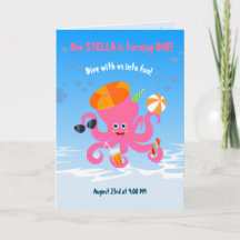 Rosa Oktopus Sommermädchen Geburtstagsparty
