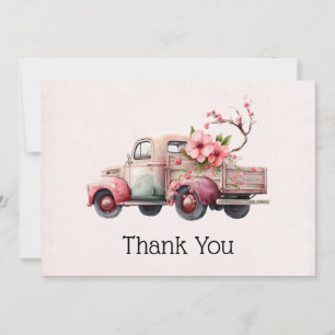 Rosa Oldtimer-Bauer-LKW Danke