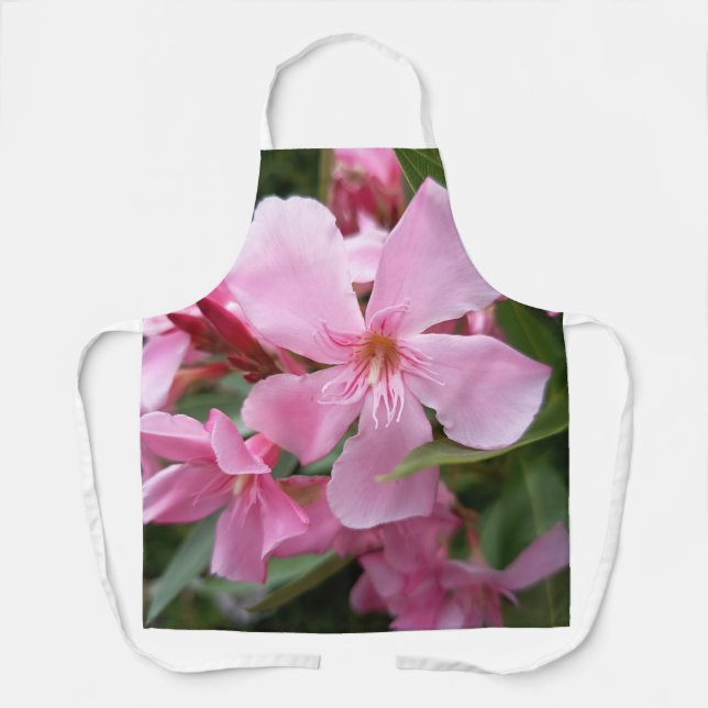 Rosa Oleander Blumen Küchenschürze Schürze (Vorderseite)