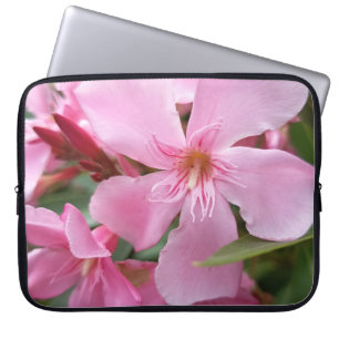 Rosa Oleander Blumen Laptop Hülle Laptopschutzhülle