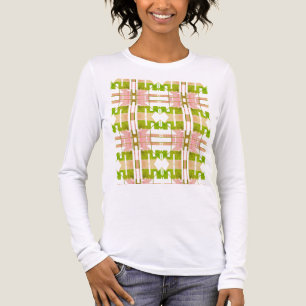 Rosa Olivbeige geometrische Stammeskunst Kleine Fl Tri-Blend Shirt