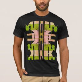 Rosa Olive Beige Geometrische Tribal Art Große Fli T-Shirt