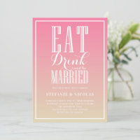 Rosa Ombre essen, trinken und Verheiratet Hochzeit