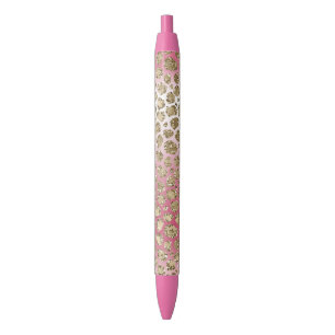 Rosa Ombre Gold Glitzer Glitz Leopard Print      Kugelschreiber