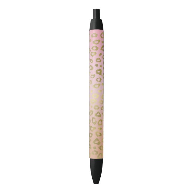 Rosa Ombre Goldleopard-Druck Kugelschreiber (Vorderseite Vertikal)