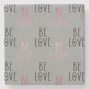 Rosa Ombre Gray Be Liebe Herz Steinuntersetzer