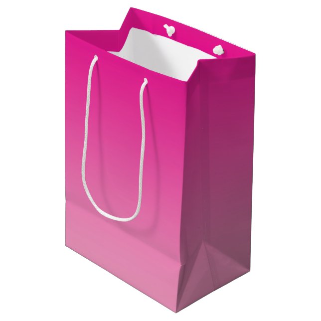 Rosa Ombre Mittlere Geschenktüte (Vorderseite Schrägansicht)
