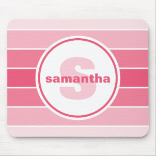Rosa Ombre Monogramm Mousepad