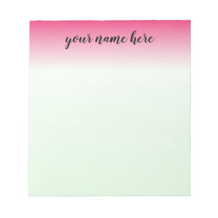 Rosa Ombre personalisierter Notizblock