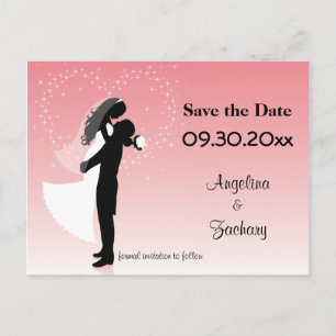 Rosa Ombre Save the Date, das Postkarte Wedding