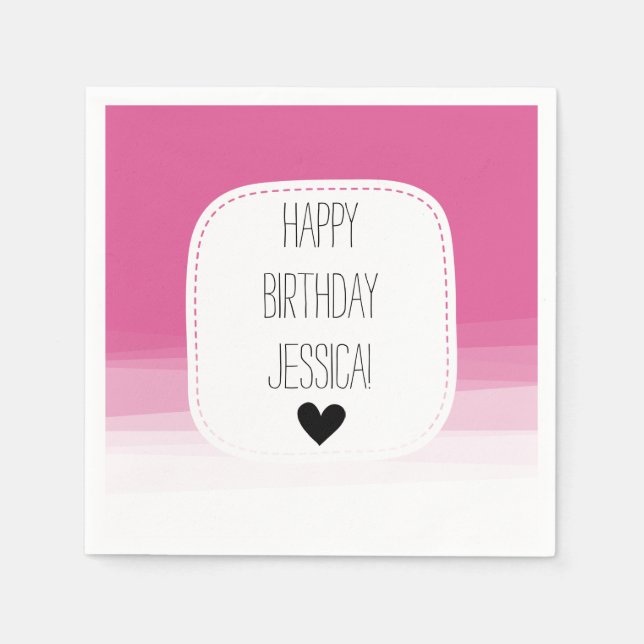 Rosa Ombre Serviette (Vorderseite)