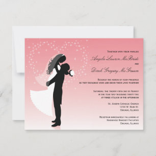Rosa Ombre Silhouette Formal Hochzeit Einladung