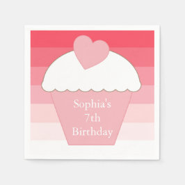 Rosa Ombre Streifen Cupcake Serviette