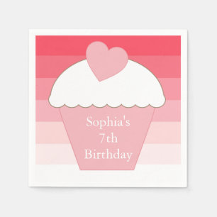 Rosa Ombre Stripes kleinen Kuchen Serviette