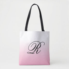 Rosa Ombre über jede Farbe mit Monogramm Tasche