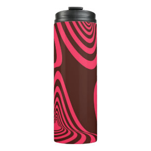rosa, optisches, trendiges, cooles, abstraktes geo thermosbecher