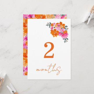 Rosa Orange 2 Monate Kindergeldkarte Einladung