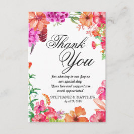 Rosa orange Aquarell-Garten danken Ihnen Karten