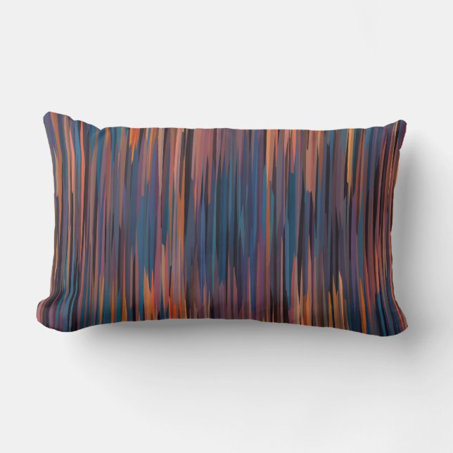 Rosa, orange, blau und Lila Abstrakt Lendenkissen (Vorderseite)