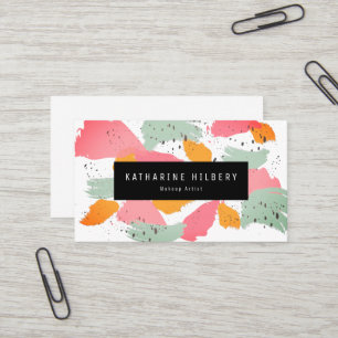 Rosa Orange Blue Abstrakt Painting Business Card Visitenkarte