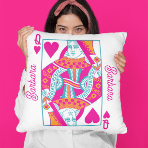 Rosa Orange Blue Queen of Hearts Custom Kissen