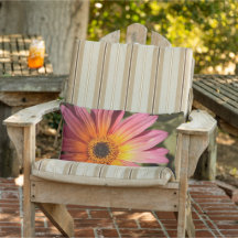 Rosa Orange Daisy Floral Lumbar Sitzkissen