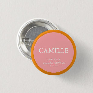 Rosa Orange Fetter Name Junggesellinnenabschied Ga Button