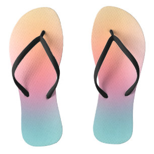 Rosa Orange Gelb Lila grüner Regenbogen Flip Flops