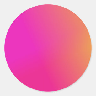 Rosa orange Gelb Ombre Runder Aufkleber