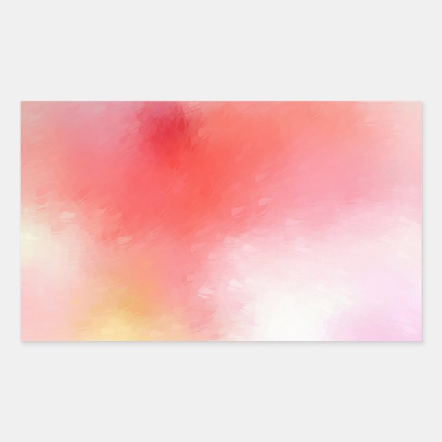 Rosa, orange gelbe Abstrakte Kunstvorlage Rechteckiger Aufkleber (Vorderseite)