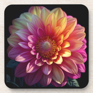Rosa Orange Gelbe Lila Dahlia Blume Getränkeuntersetzer