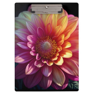 Rosa Orange Gelbe Lila Dahlia Blume Klemmbrett