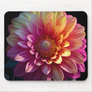 Rosa Orange Gelbe Lila Dahlia Blume Mousepad