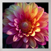 Rosa Orange Gelbe Lila Dahlia Blume