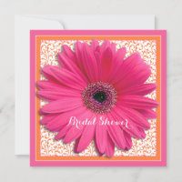 Rosa Orange Gerbera Daisy Bridal Dusche Einladung