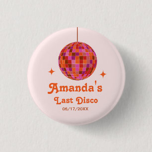 Rosa Orange Groovy Letzte Disco Junggesellinnenabs Button