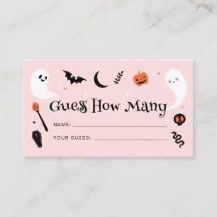 Rosa Orange Halloween-Baby Shower Errate wie viele Begleitkarte