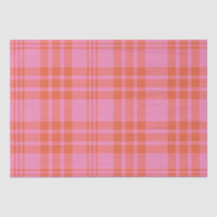 Rosa Orange Kariertes Gingham-Karo Seidenpapier