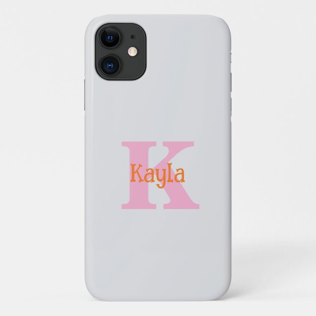 Rosa Orange Light Gray Cool Case-Mate iPhone Hülle (Rückseite)