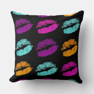 Rosa orange lila aquamarine Glitzer Lippen Kissen