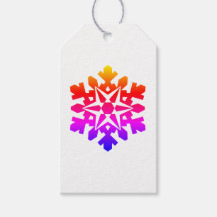 Rosa, orange, lila, blaue Schneeflocke Geschenkanhänger