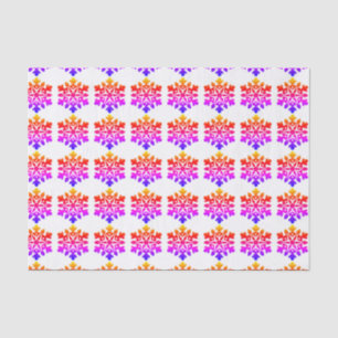 Rosa, orange, lila, blaue Schneeflocke Seidenpapier