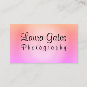Rosa orange lila Watercolor-Fotografie Visitenkarte