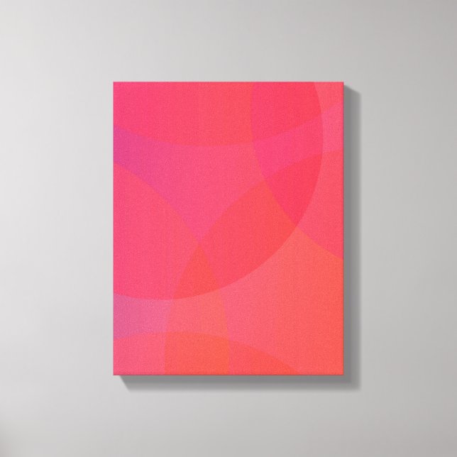 Rosa, orange, modern, einfach, cool, trendig leinwanddruck (Vorderseite)
