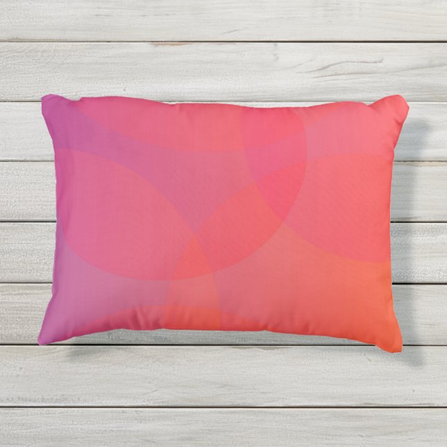 Rosa, orange, moderne, einfache, coole, trendy kissen für draußen (Rückseite)