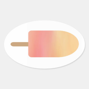 Rosa Orange Popsicle Summer Frozen Leckerei Ovaler Aufkleber