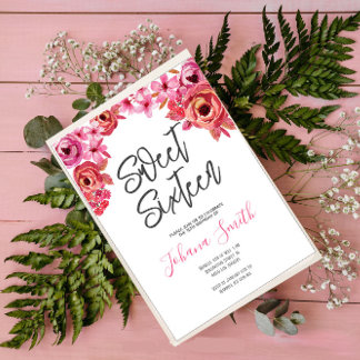 Rosa Orange Rose 16 . Geburtstag Geburtstag Einladung