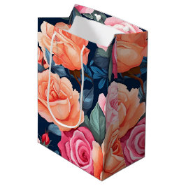 Rosa Orange Rose Muster Chiffon Mittlere Geschenktüte