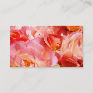 Rosa orange Rosen-Blumen-Geschäfts-Karten-Frauen Visitenkarte